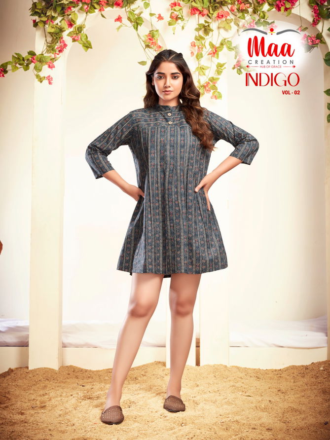 Maa Indigo Vol 2 Short Party Wear Kurtis Catalog
